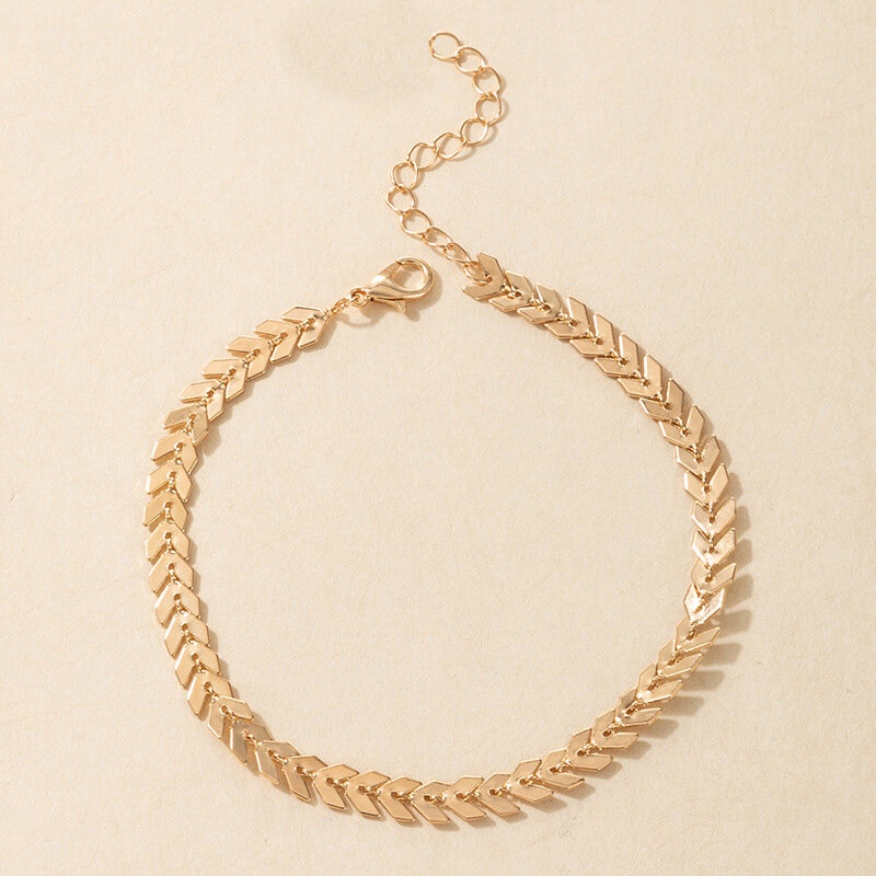 Lkyou Gelang Kaki Rantai Fashion Gaya Boho Punk Motif Pesawat Untuk Perhiasan Wanita / Musim Panas / Pantai