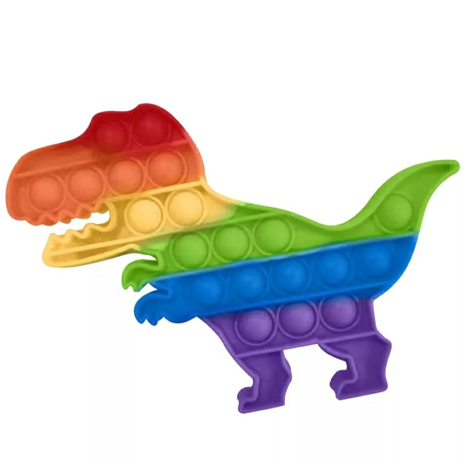 Pop It Fidget Toy Rainbow Mainan Anak Pop it Fidget Toy Murah-Dino Rainbow