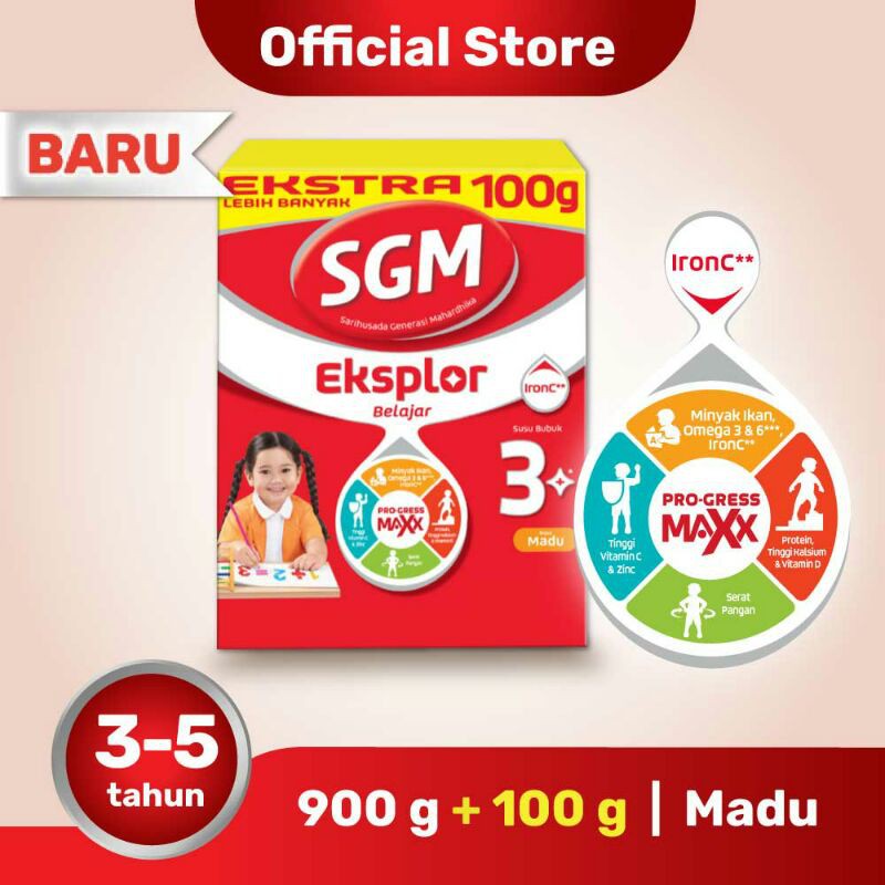 

SGM Eksplor Aktif 1+ Pro-GressMaxx Vanilla Susu Pertumbuhan 900 GR +