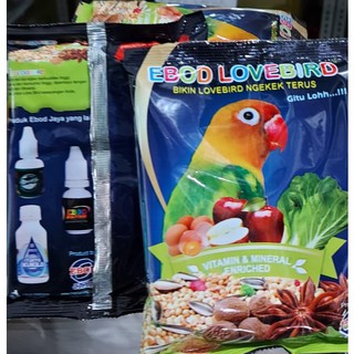 PAKAN LOVEBIRD KEMASAN PLASTIK EBOD JAYA MAKANAN HARIAN BURUNG LOVE