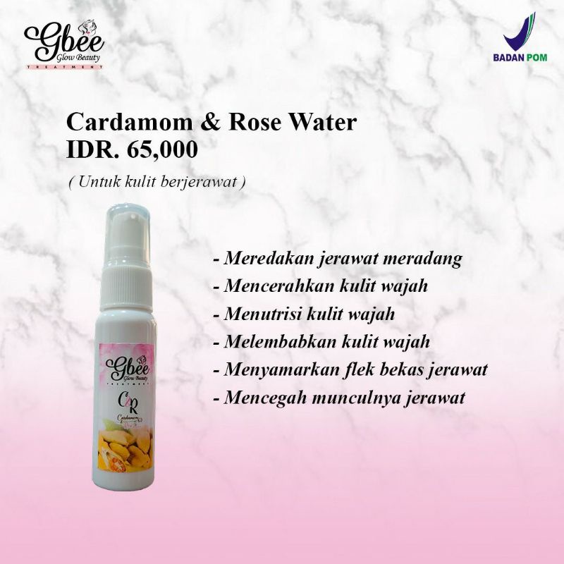 ( TERMURAH) Eceran / Satuan gbee GLOW BEAUTY Skincare Herbal / Cream pemutih wajah-Cardamom & RoseWater