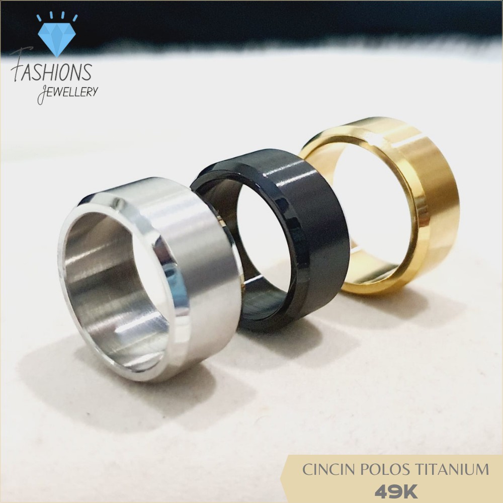 Cincin titanium model polos premium anti karat