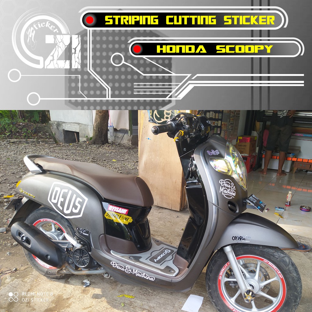 CUTTING STICKER SCOOPY, STRIPING SCOOPY, STICKER SCOOPY DEUS