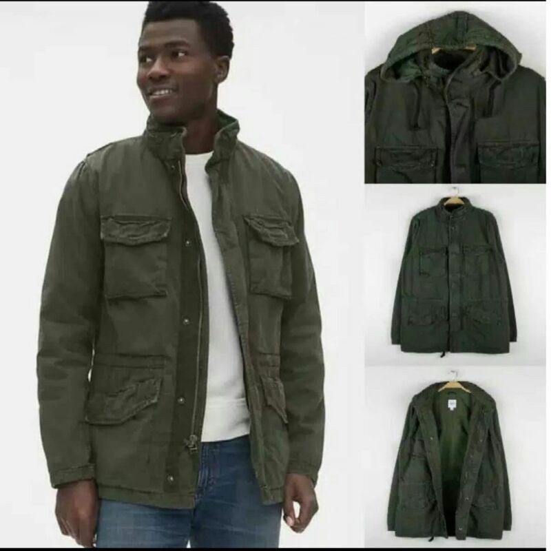 jaket Parka Old Navy Hidden Hood Army Green original