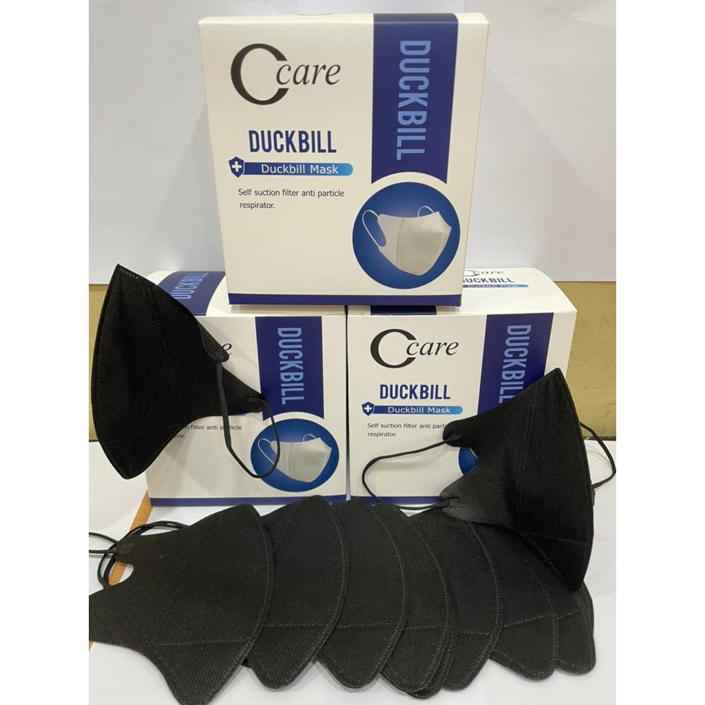 Masker C care Duckbill 3D Stereo 3 Ply Isi 50 Pcs Masker Duckbill  -  Hitam New