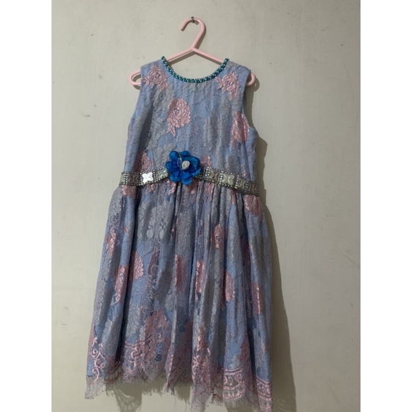 Dress anak preloved baby blue pink