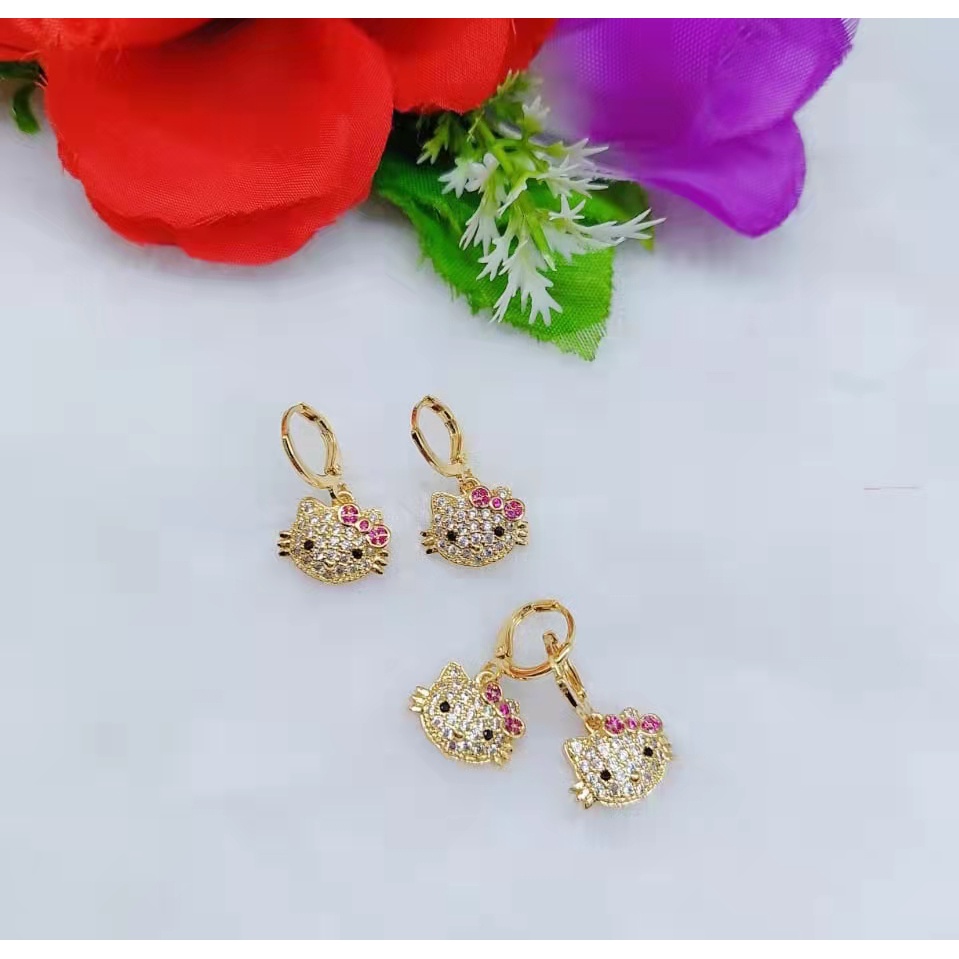 Cincin/anting HelloKitty Permata Lapis Emas