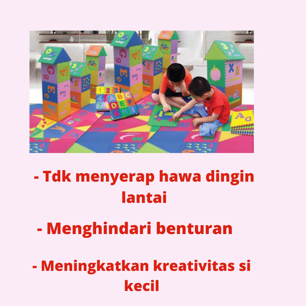 Puzzle Evamat Huruf Abjad Gambar ZJG Matras Alas Lantai Evamat