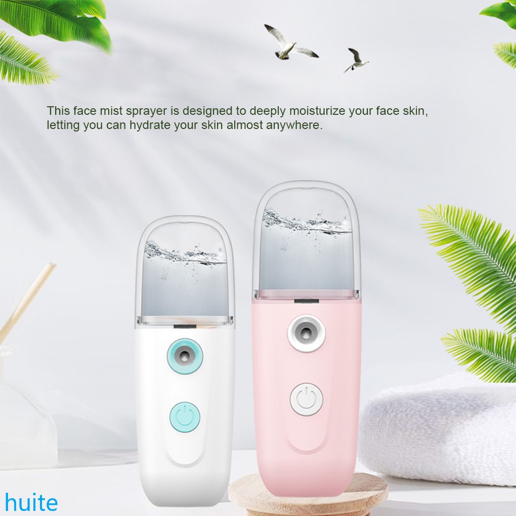 Nano Spray Pelembab Wajah Portable Mini Usb Mist Spray Rechargeable Untuk Perawatan Kulit 30ml huite