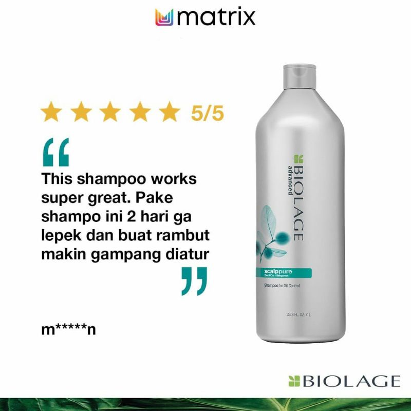 MATRIX SHAMPOO Biolage Scalppure Oil Control 1000ML - Shampo Kulit Kepala