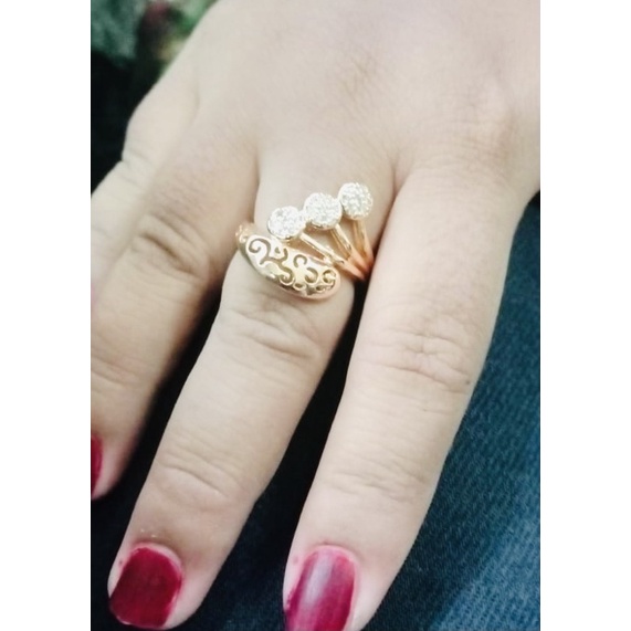 Cincin wanita //cincin mawar//perhiasan lapis emas//cincin