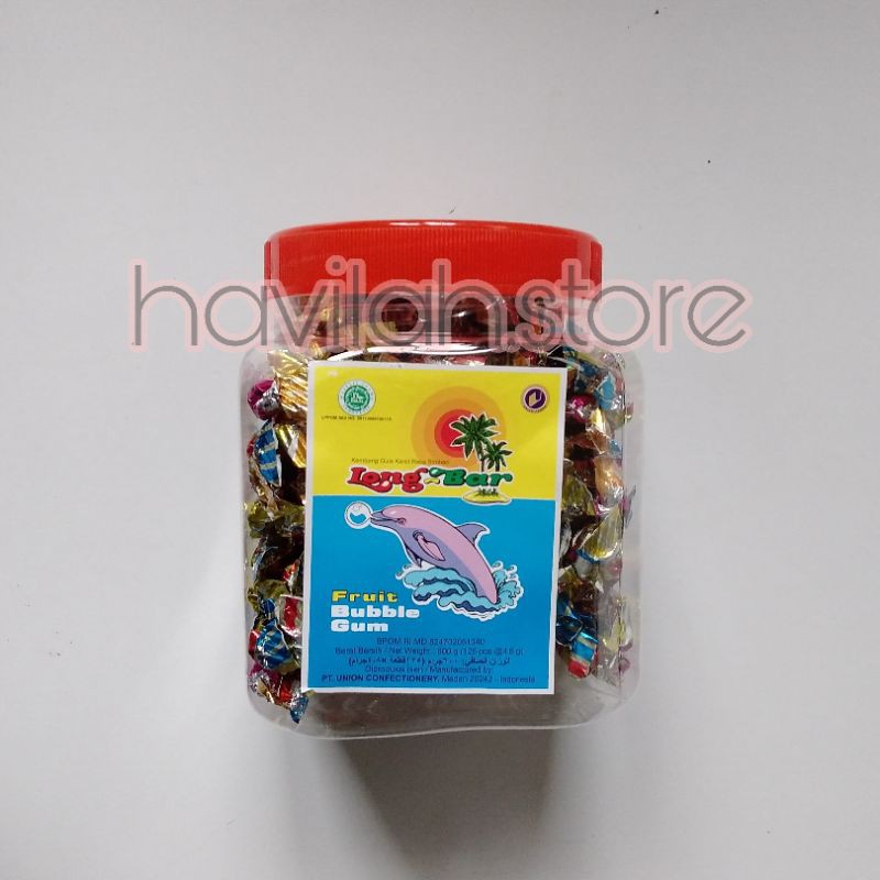 

Permen Longbar Fruit BubbleGum Toples rasa Stroberi isi 125pcs