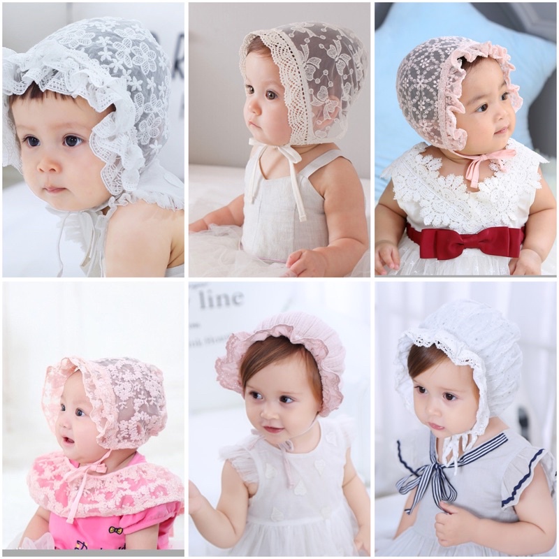 Baby bonet lace / bonet bayi perempuan