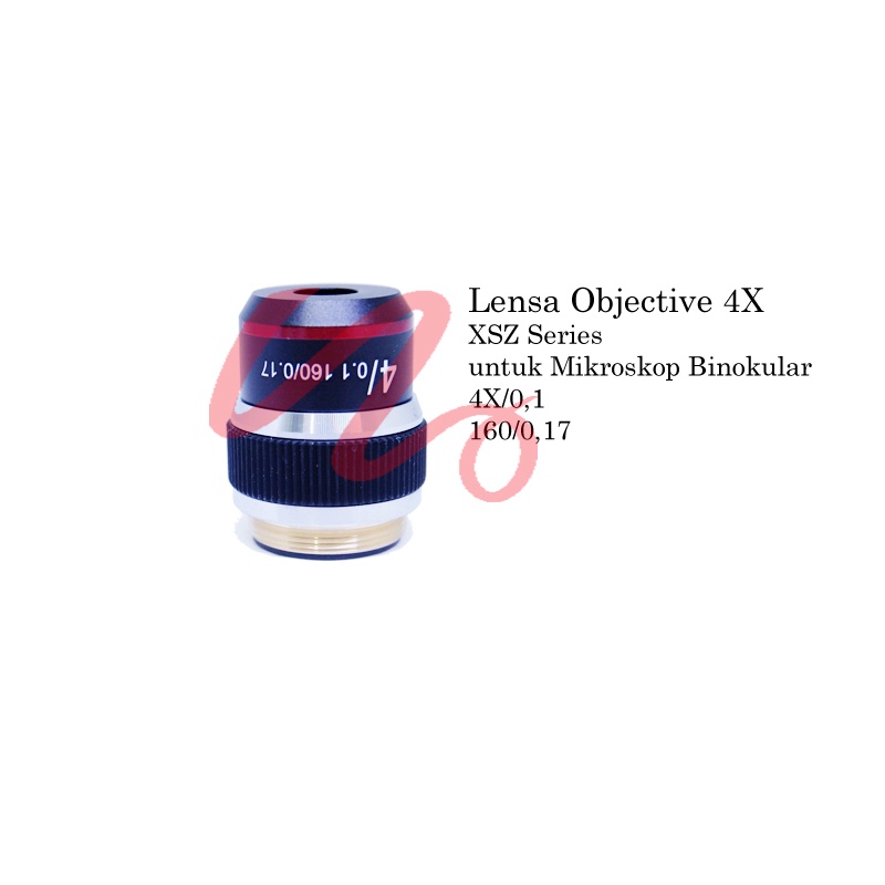 Lensa Objektif 4X/0.1 Mikroskop Binokular XSZ