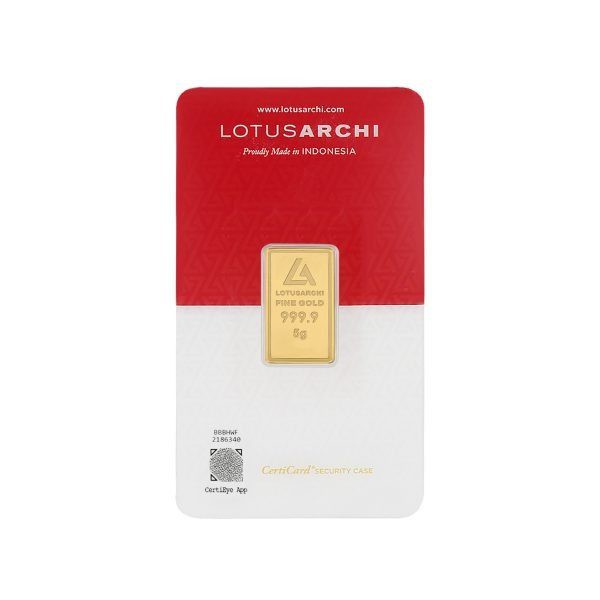 Logam Mulia Lotus Archi 5 Gram CertiEye Merah Putih