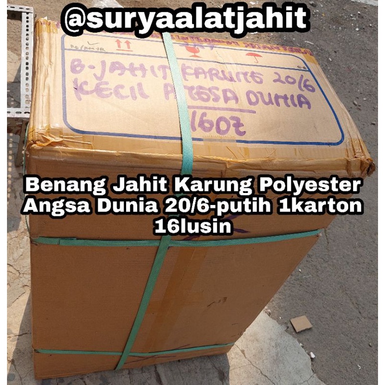 Benang Karung 20/6 Angsa putih 1karton 16lusin =rp.1.800.000/16lsn