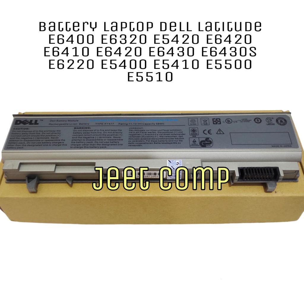 Baterai Dell Latitude E6400 E6410 E6500 E6510 E8400 M2400 M6500 M6400 M4400 Series