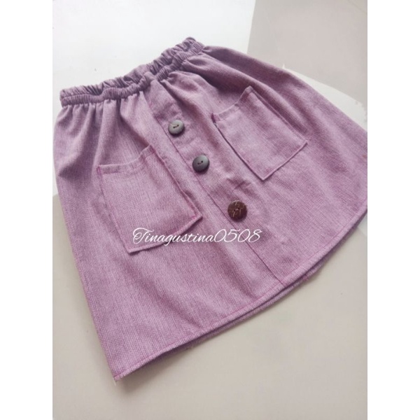 rok pendek polos/rok  saku depan anak cantik 2-7tahun