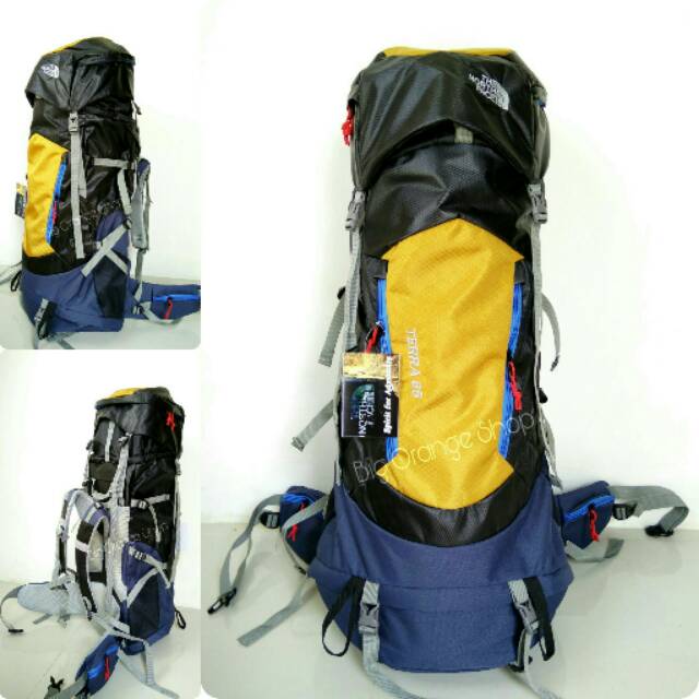Tas Gunung Carrier TNF The North Face 60l Gold Ransel Camping Sport