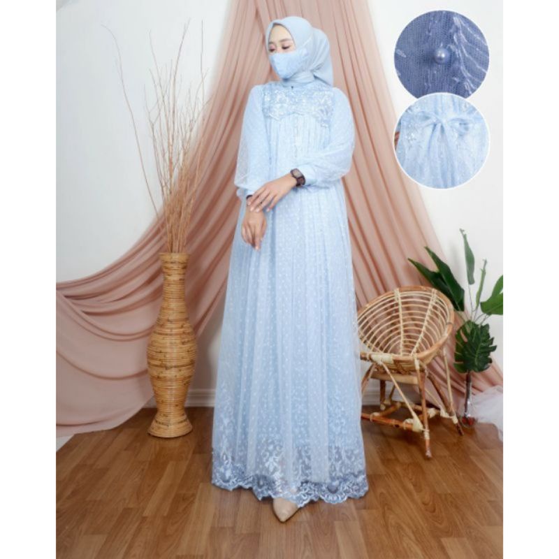 GAMIS SABANA TUTU LENGAN BALON // GAMIS PESTA TERBARU 2021 // GAMIS KONDANGAN TERBARU // GAMIS MODER