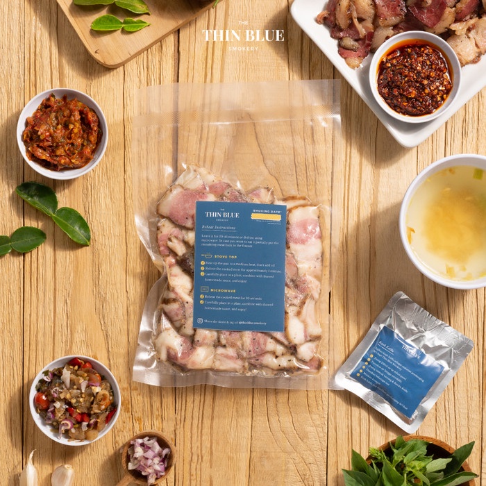 

Daging Asap - 2Pax 250G Frozen Sei Sapi / Daging Asap Thinblue Smokery + 2 Sambal