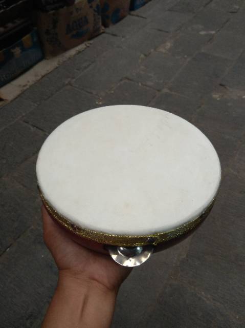 REBANA ECREK UKURAN DIAMETER 20 CM BAHAN KULIT KAMBING DAN KAYU MAHONI - ALAT MUSIK QOSIDAH MURAH