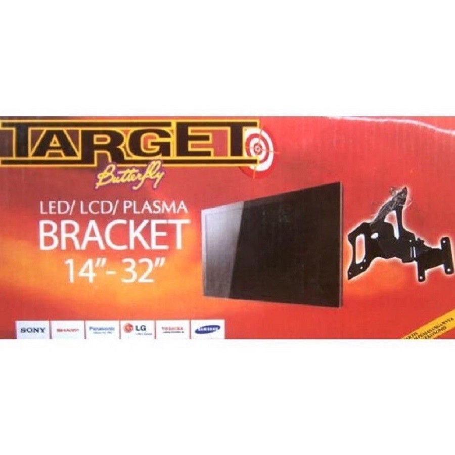 Bracket TV Plasma LED LCD 14&quot;- 32&quot; In Inch Butterfly Braket Breket Belalai Multi