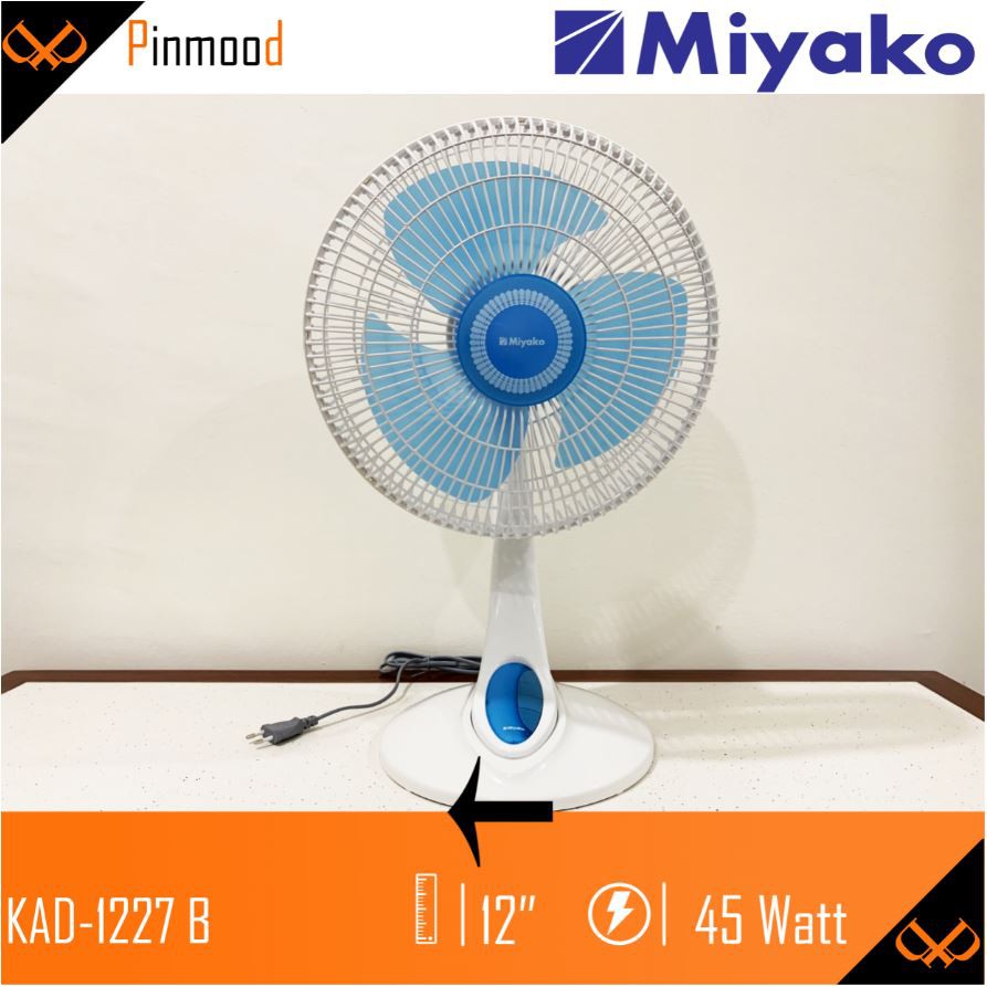 MIYAKO KAD-1227 B / PL KIPAS ANGIN MEJA DAN DINDING / WALL DESK FAN  [ 12&quot; ] 2 in 1 ANGIN KENCANG