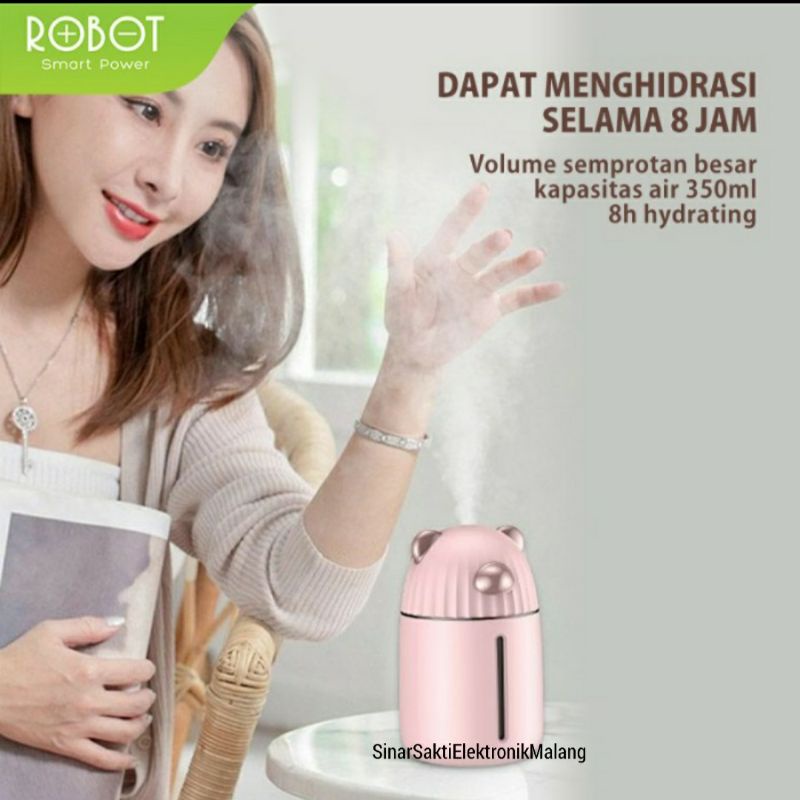 Robot Air Humidifier Diffuser Usb Pink Bear Pelembab Udara Ruangan