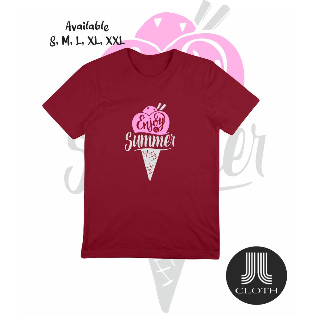 T SHIRT BAJU KAOS DISTRO PRIA WANITA ENJOY THE SUMMER COTTON COMBED 30S