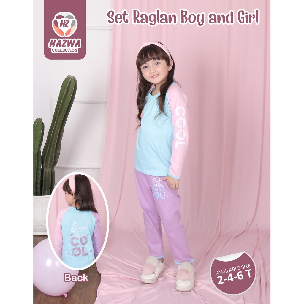 Setelan Anak Set Raglan Boy Girl Hazwa