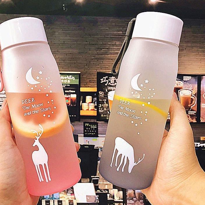 Botol Minum Deer Moon and Star 560ml Warna Doff Sembur Cantik Anti Tumpah