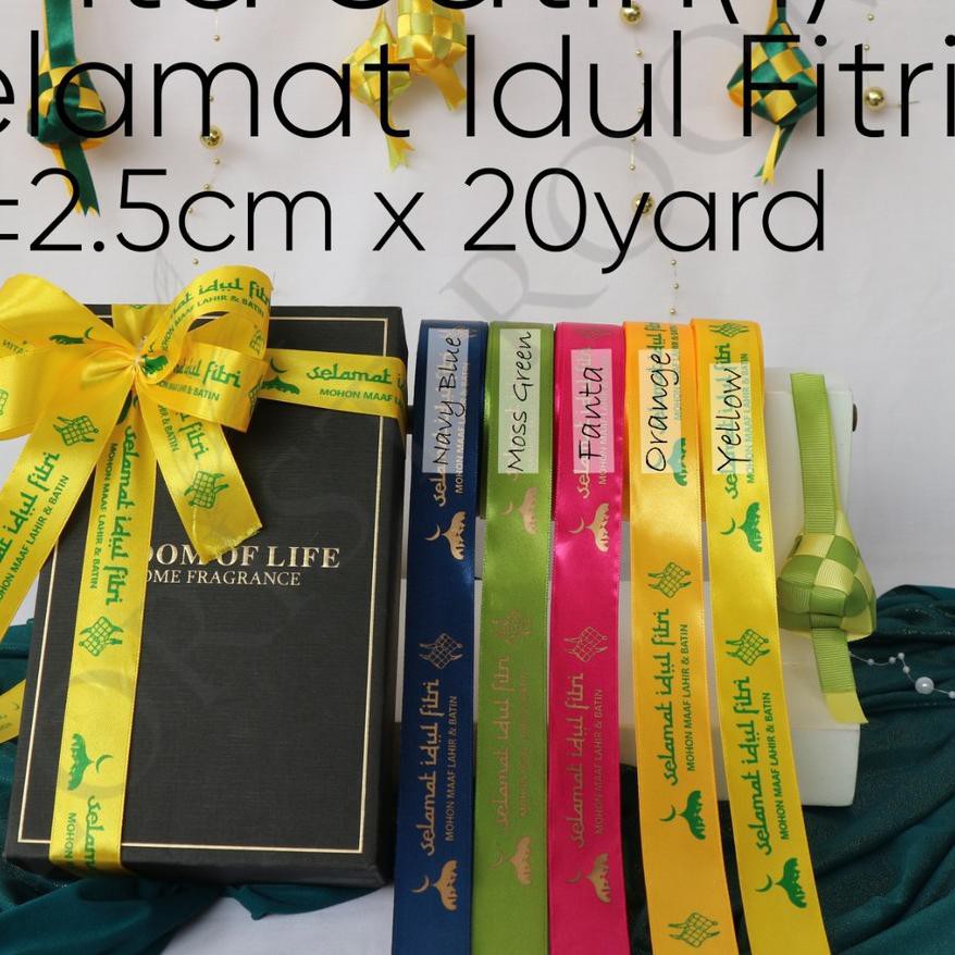

➮ Pita Satin (1) Selamat Idul Fitri ±2.5cm x 20 Yard - Ribbon - Hampers Lebaran ♠