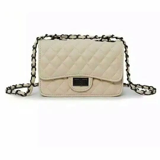 ramas Tas Wanita Slempang Bahu Rantai elegan -BelaColect - cream mrh