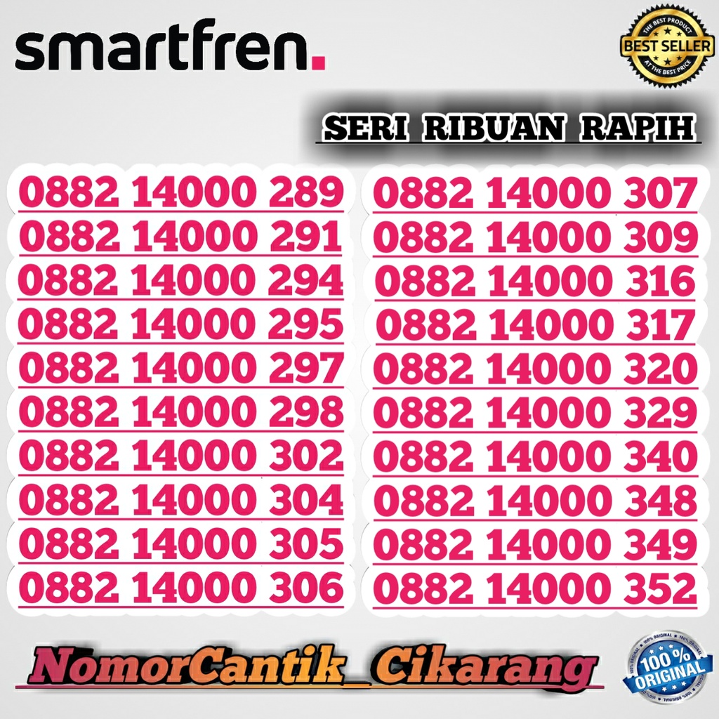NOMOR CANTIK SMARTFREN PROMO / SMARTFREN SERI RIBUAN PROMO 0882 14000