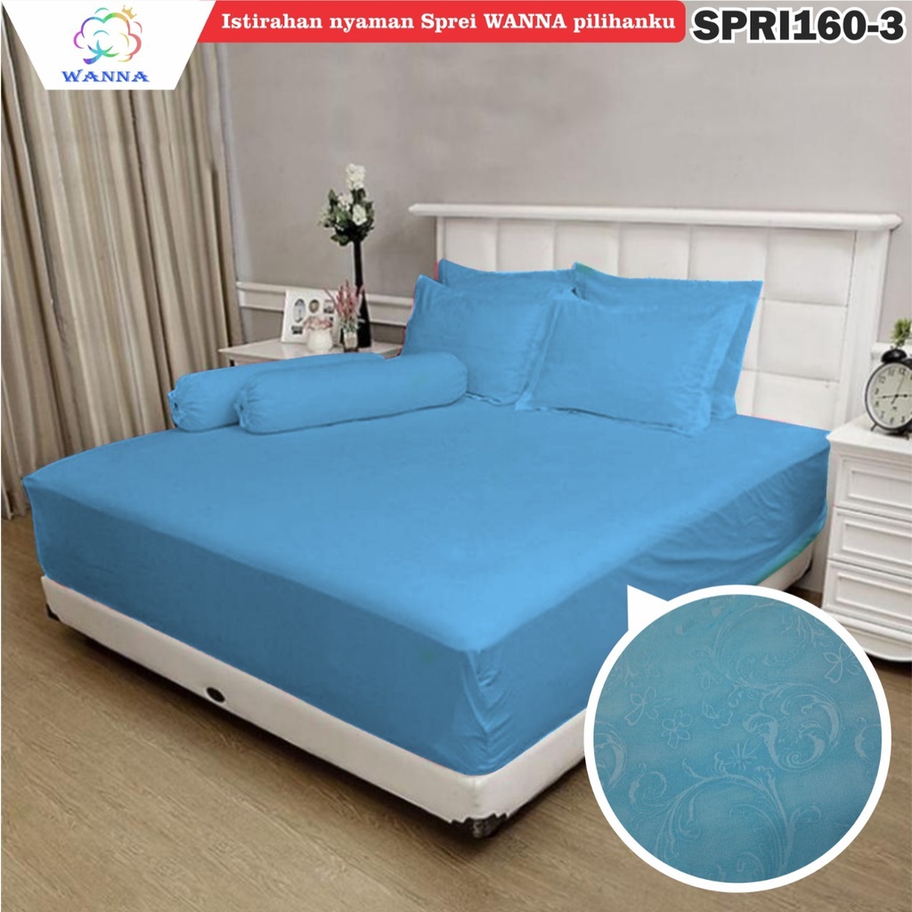 Sprei Polos Embos 160x200cm Seprei Halus Adem Tidak Luntur Sprei Ori Wanna