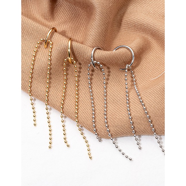 LRC Anting Tusuk Fashion C-shaped Tassel Earring F488XX