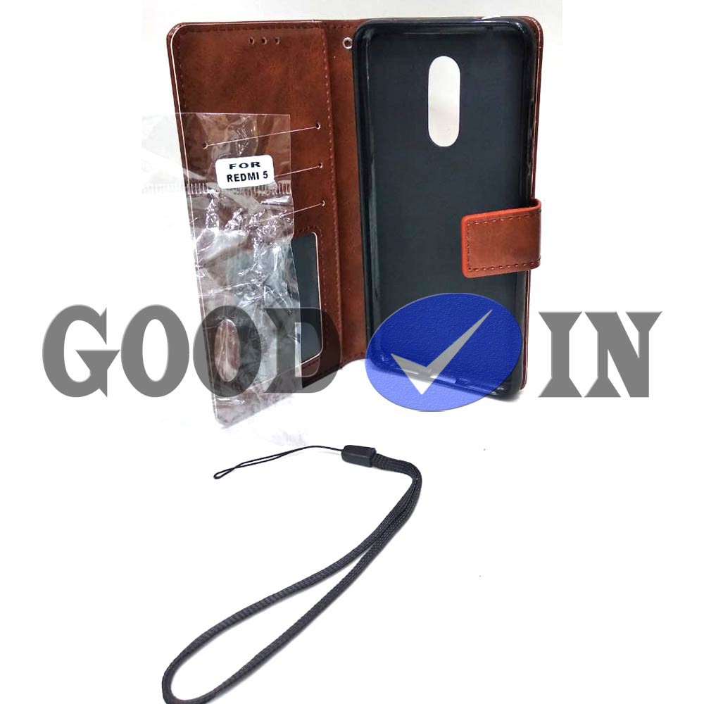 Flip Case - Flip Polos - Case Dompet Kulit Polos - Case REDMI 5