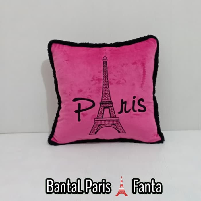 BANTAL KOTAK SOFA TIDUR KURSI MOBIL BAYI BABY PARIS EIFFEL PINK FANTA