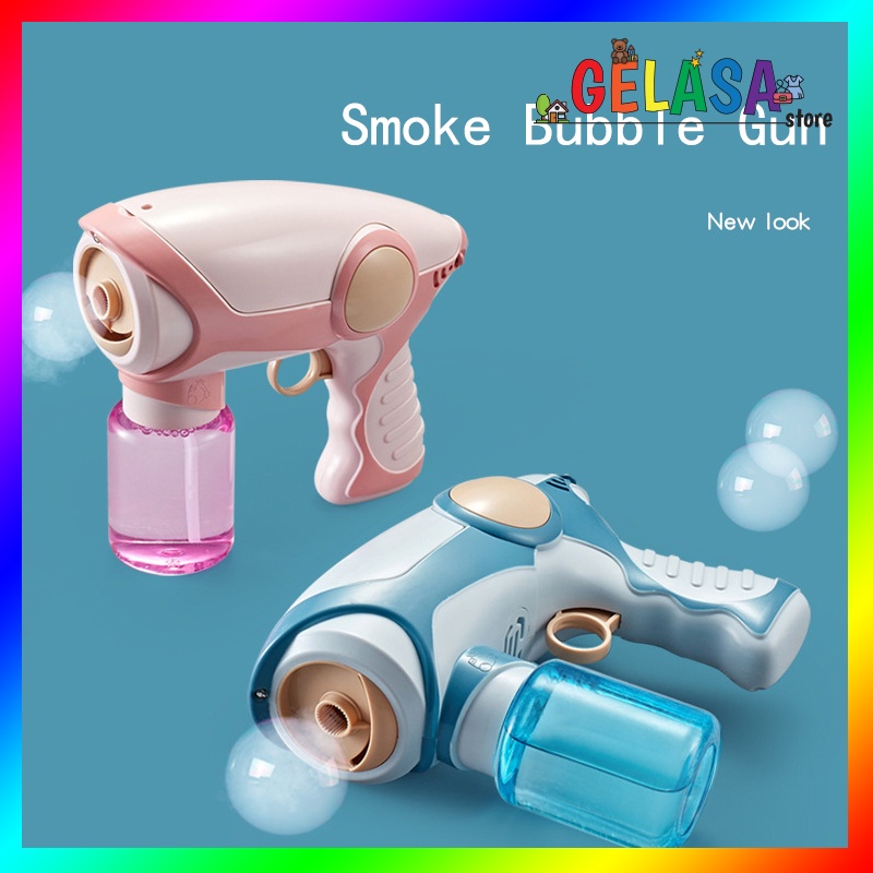 Gelasa Mainan Anak Bubble Gun Smoke Mainan Gelembung Berasap