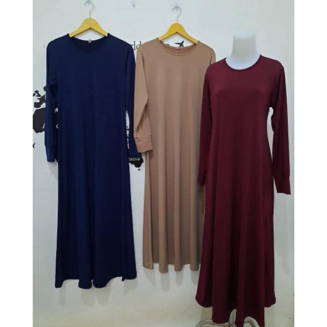 GAMIS POLOS PREMIUM [GAMIS BAHAN JERSEY PREMIUM] [Manset Gamis] [Inner Dress Lengan Panjang] [Manset