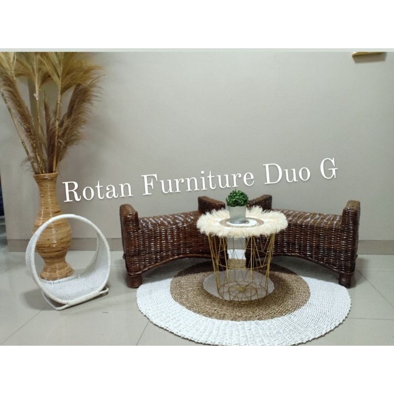 KURSI ROTAN STOOL PANJANG AESTETIC