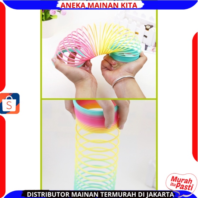 Mainan magic spring rainbow mainan anak Spring Toys 5,5cm Spiral Per Pegas Mainan Keren Warna Menarik