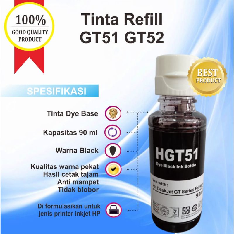 Tinta Compatible GT51 GT52 Refill Cartridge HP 680 678 802 46 704