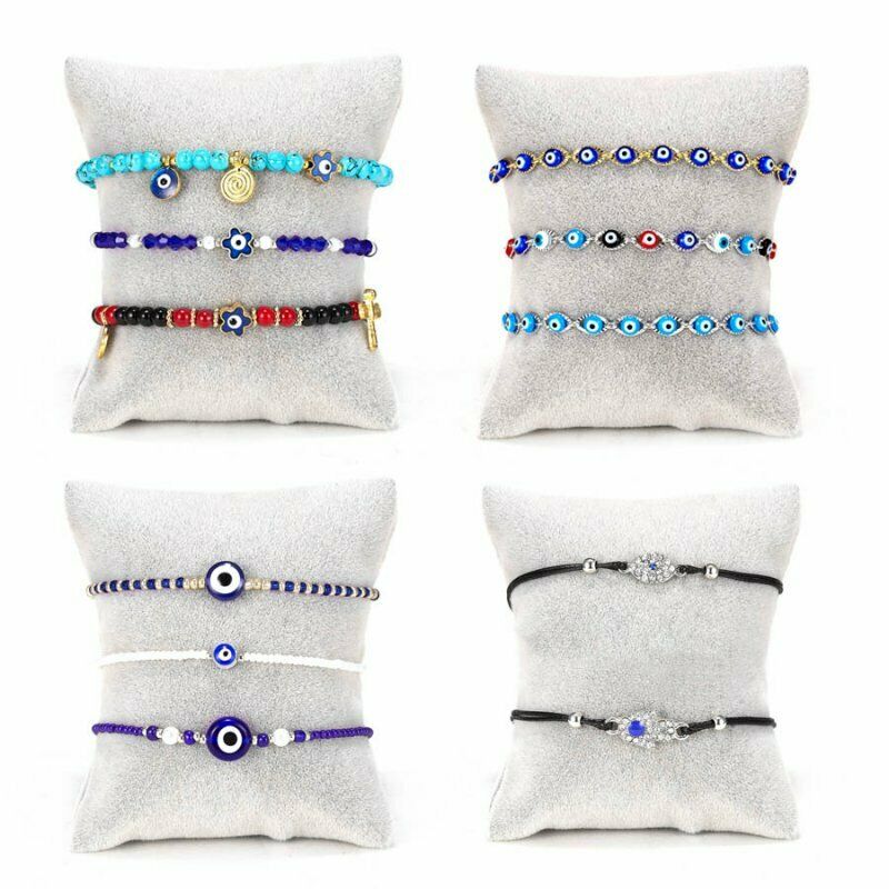 Gelang Rantai Manik Evil Eye Warna Biru Untuk Wanita