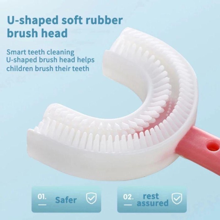 Sikat Gigi Anak Bayi Bentuk U Silikon Lembut Termurah Tooth Brush Baby U Shape Silicone