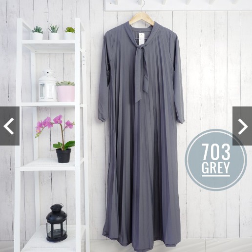 BD 703 - GAMIS PLISKET LEHER DASI MODEL PITA REMPEL MAYUNG HYGET MUSLIM POLOS ABG MURAH MAXY PANJANG