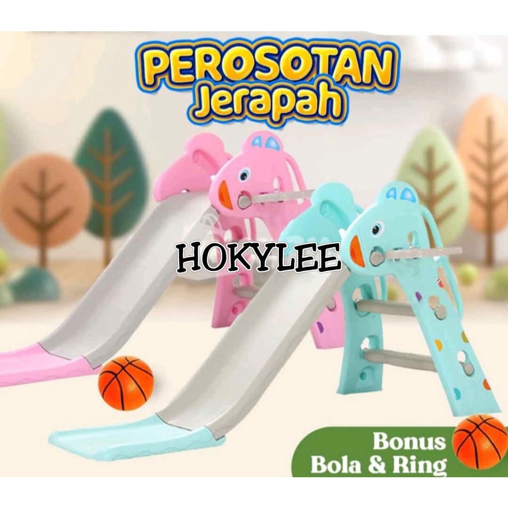 MAINAN PEROSOTAN ANAK KARAKTER JERAPAH FREE RING BASKET + BOLA NO.JM30228