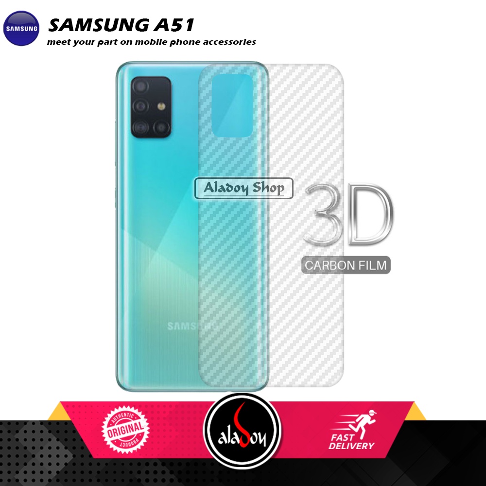 Case Samsung A51 Armor Fusion Transparent Casing Free Skin Carbon 3D