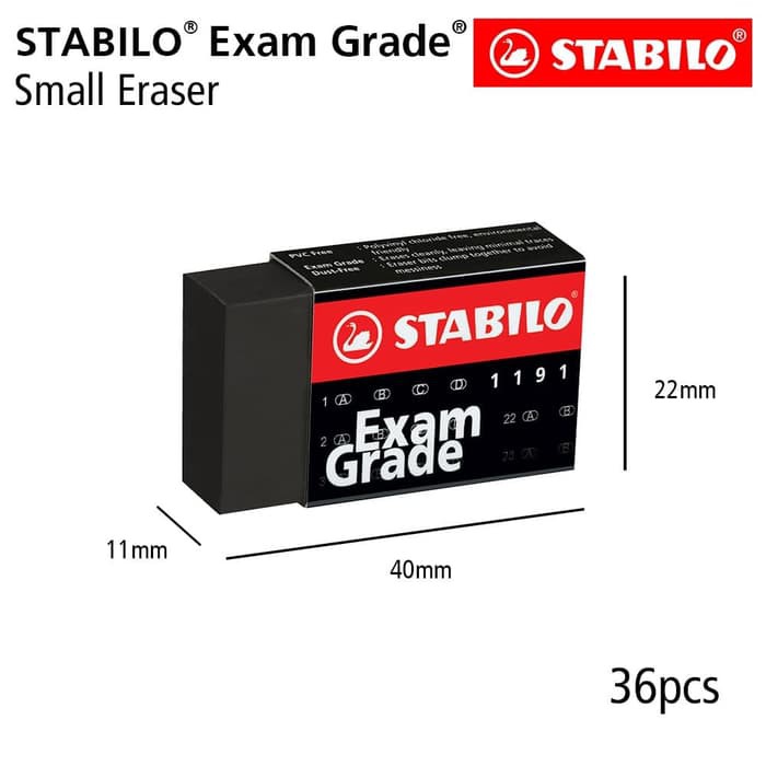 STABILO Exam Grade - Small Eraser / Penghapus Pensil Ujian UNBK / Penghapus Hitam Untuk Ujian